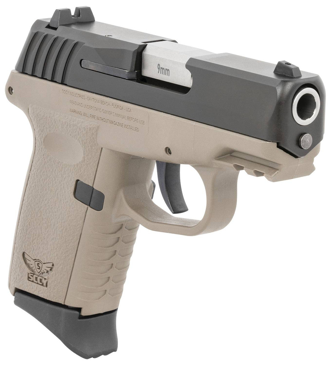 SCCY Industries CPX-2CBDEG3 CPX-2 Gen3 9mm Luger Caliber with 3.10 Barrel, 10+1 Capacity, Flat Dark Earth Finish Picatinny Rail Frame, Serrated Black Nitride Stainless Steel Slide, Polymer Grip & No Manual Thumb Safety