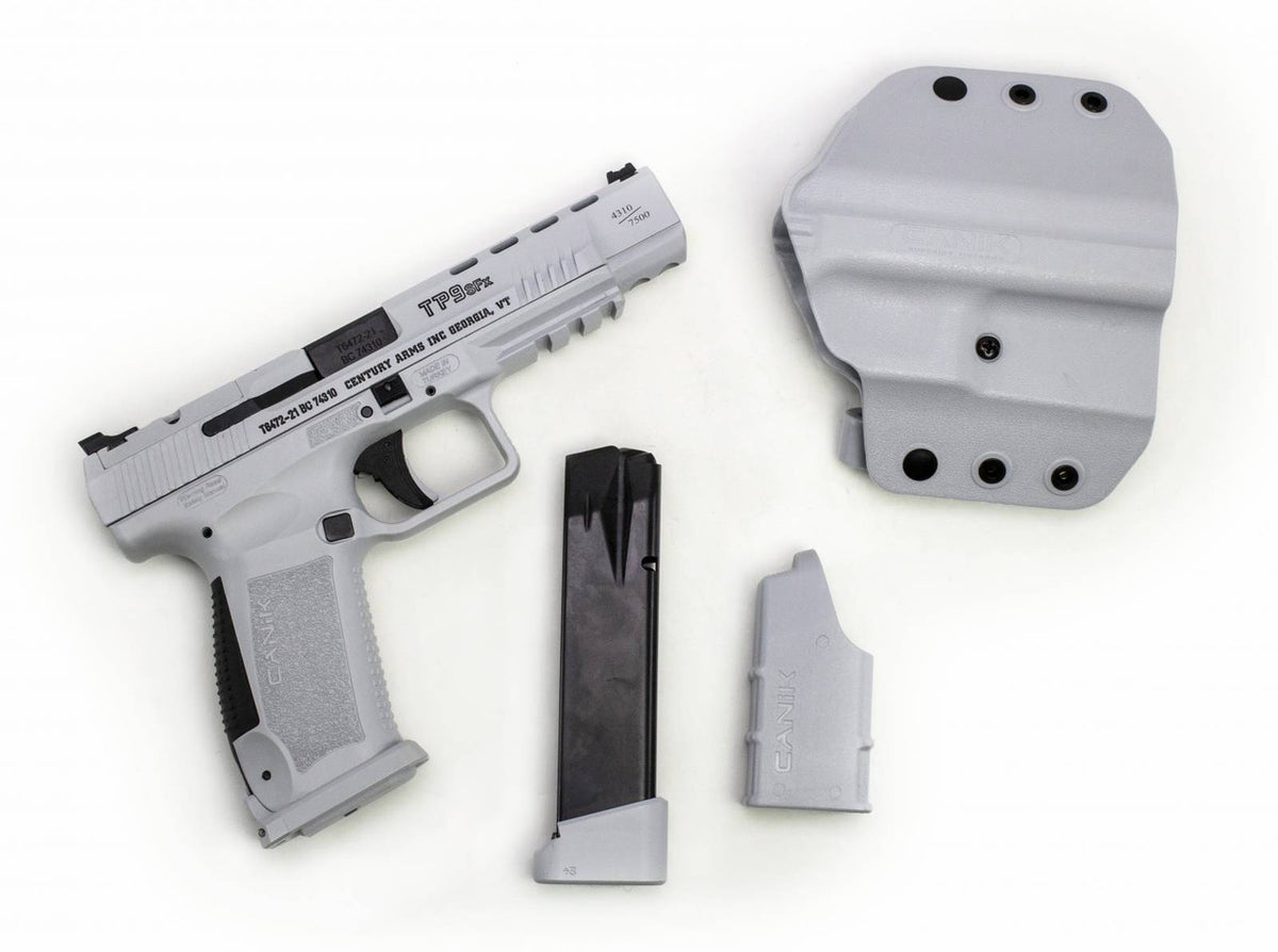 Canik HG6618N TP9SFx Whiteout 9mm Luger 5.20 20+1 White Cerakote Steel Slide/Polymer Frame with Black Controls & Black Match Grade Barrel/Interchangeable Backstraps