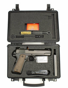 Blem SDS Imports 1911 A1 US Army 45 ACP 5 Dark Gray Finish Fully Checkered Grip Handgun