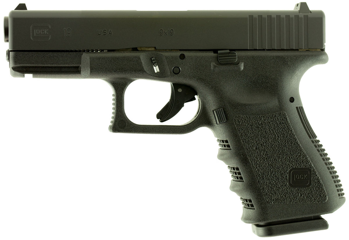 Glock UI1950203 G19 Compact 9mm Luger 4.02 15+1 Black Polymer Frame & Grip with Black Steel Slide & Fixed Sights (US Made)