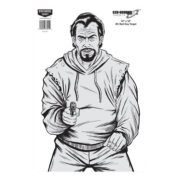 Birchwood Casey 37205 EZE-Scorer Bad Guy Bad Guy Silhouette Paper Target 12 x 18 10 Per Pack