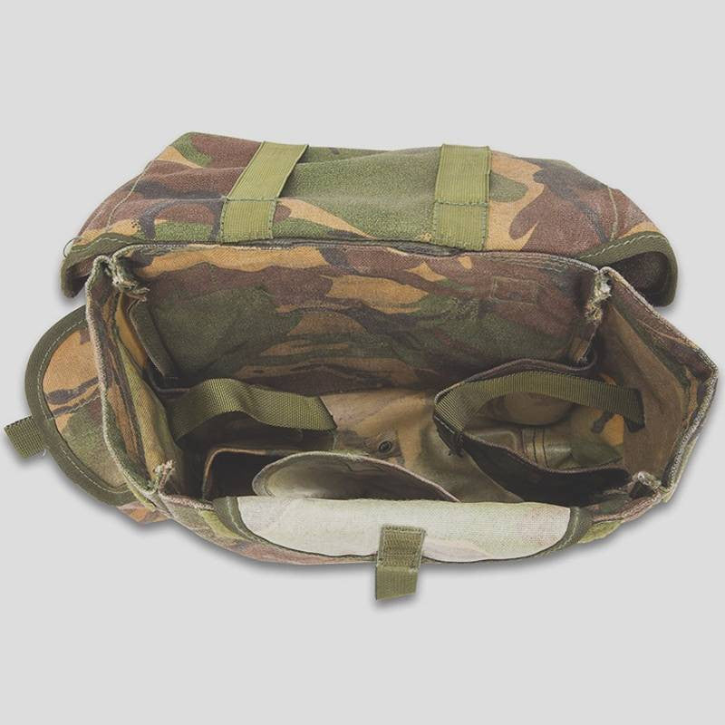 British Camo Gas Mask Bag with Strap (Used)