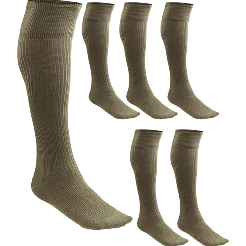 French Cotton Boot Socks OD Green - 6 Pack - New - Size 12