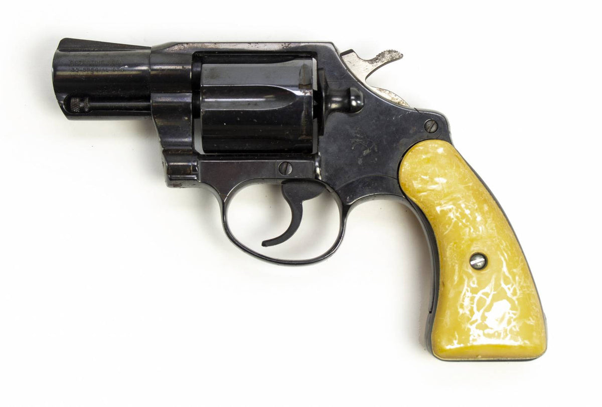 COLT DETECTIVE SPECIAL REVOLVER 3rd ISSUE 38 SPECIAL 2 BARREL FIXED SIGHTS - BLUE W/ PEARL GRIPS