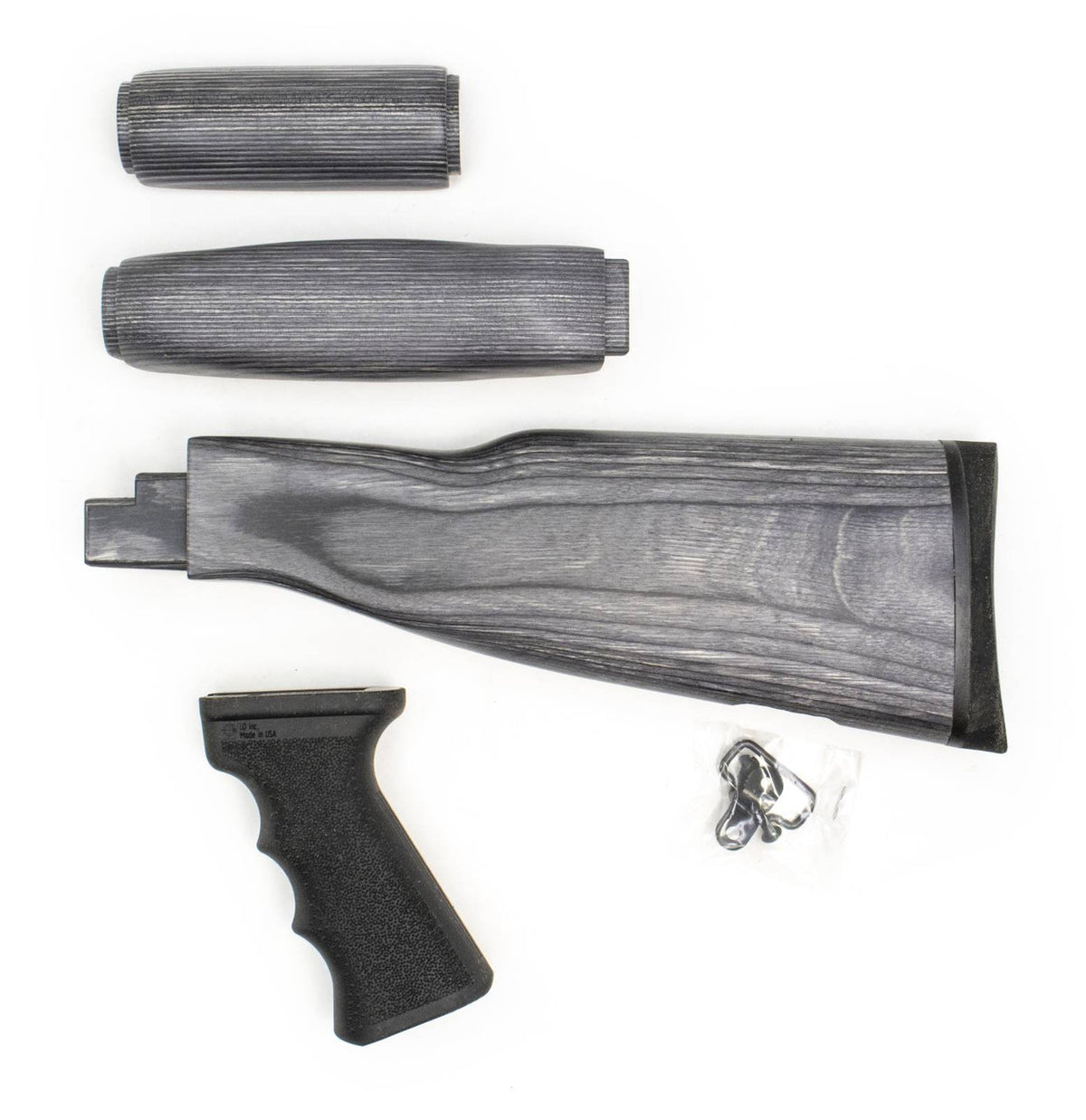 US Made AK Wood Laminate Stock Set - Granite Black