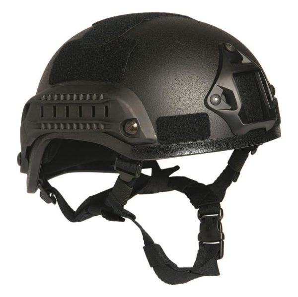 Mil-tec Black Combat Helmet w/ Rail