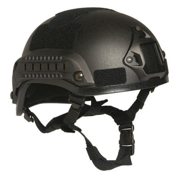 Mil-tec Black Combat Helmet w/ Rail