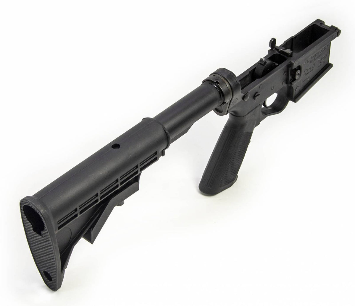 COMBO DEAL! E3 Arms PlumCrazy Gen II AR 15 Complete Lower Receiver with Polymer Buffer Tube + Bushmaster A3 Upper V Match with Forward Assist and Dust Cover Installed +  AR15 Platform .223 Wylde Barrel 16.25 1:8 Twist RH in Black Nitride