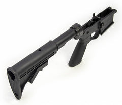 COMBO DEAL! E3 Arms PlumCrazy Gen II AR 15 Complete Lower Receiver with Polymer Buffer Tube + Bushmaster A3 Upper V Match with Forward Assist and Dust Cover Installed +  AR15 Platform .223 Wylde Barrel 16.25 1:8 Twist RH in Black Nitride