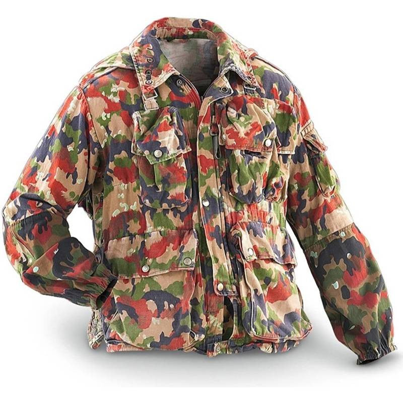 Swiss M70 Camo Field Hooded Jacket with Rucksack -  Large - Used
