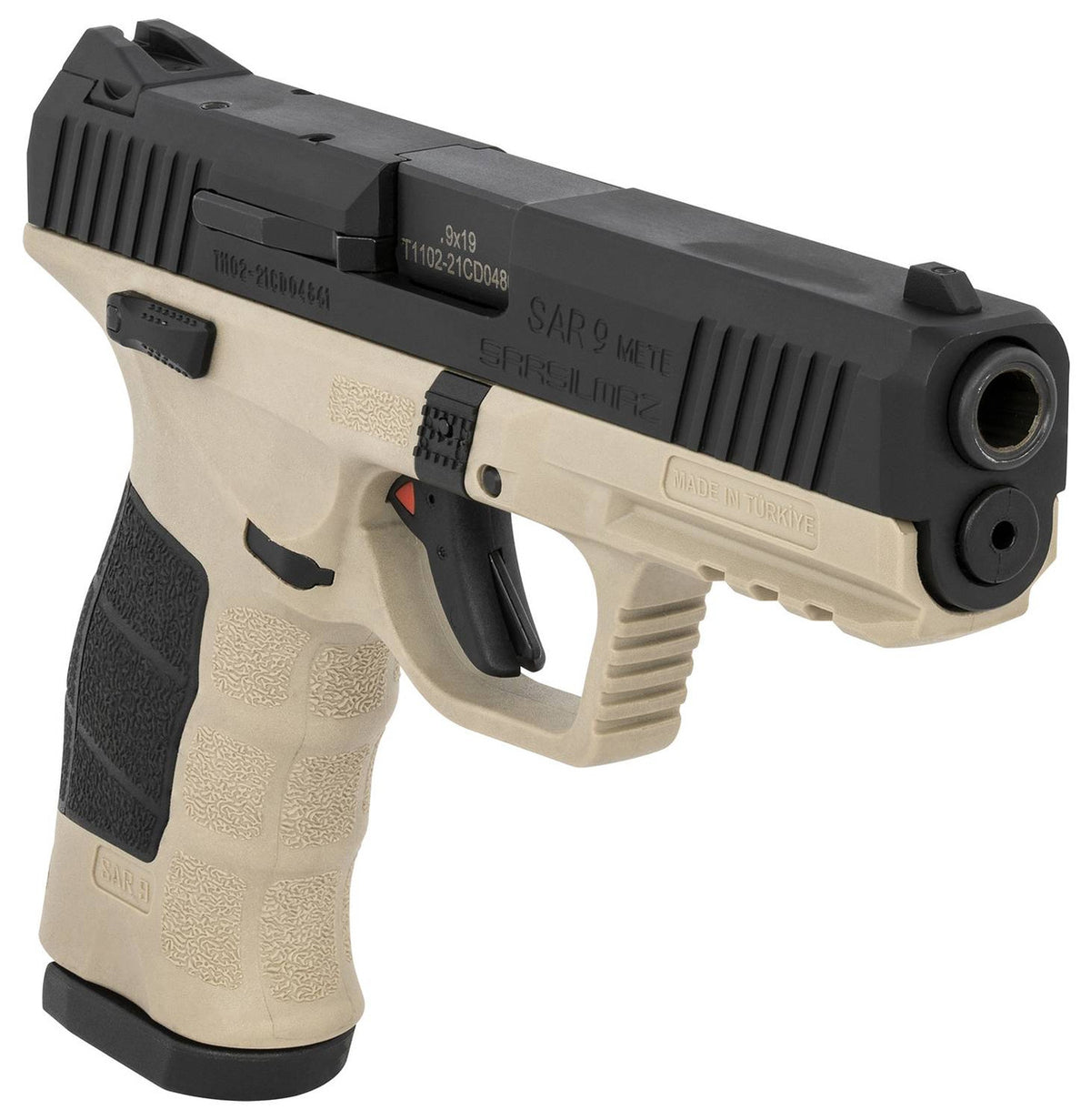 Sar USA SAR9METESABL SAR9 Mete Safari 9mm Luger 4.50 17+1 (2) Mete Safari Black Steel Slide Black Interchangeable Backstrap Grip