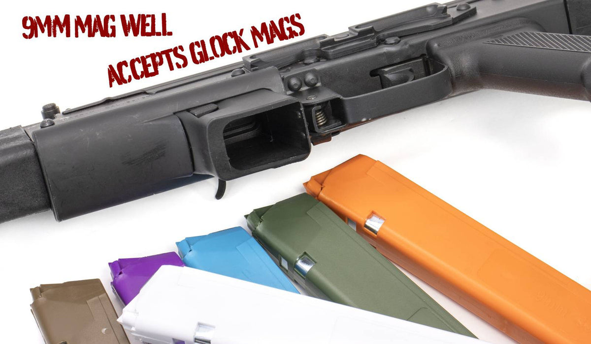 Century Arms WASR-M 9mm Luger 17.25 Barrel w/ Synthetic Stock, Black Polymer Grip & Furniture