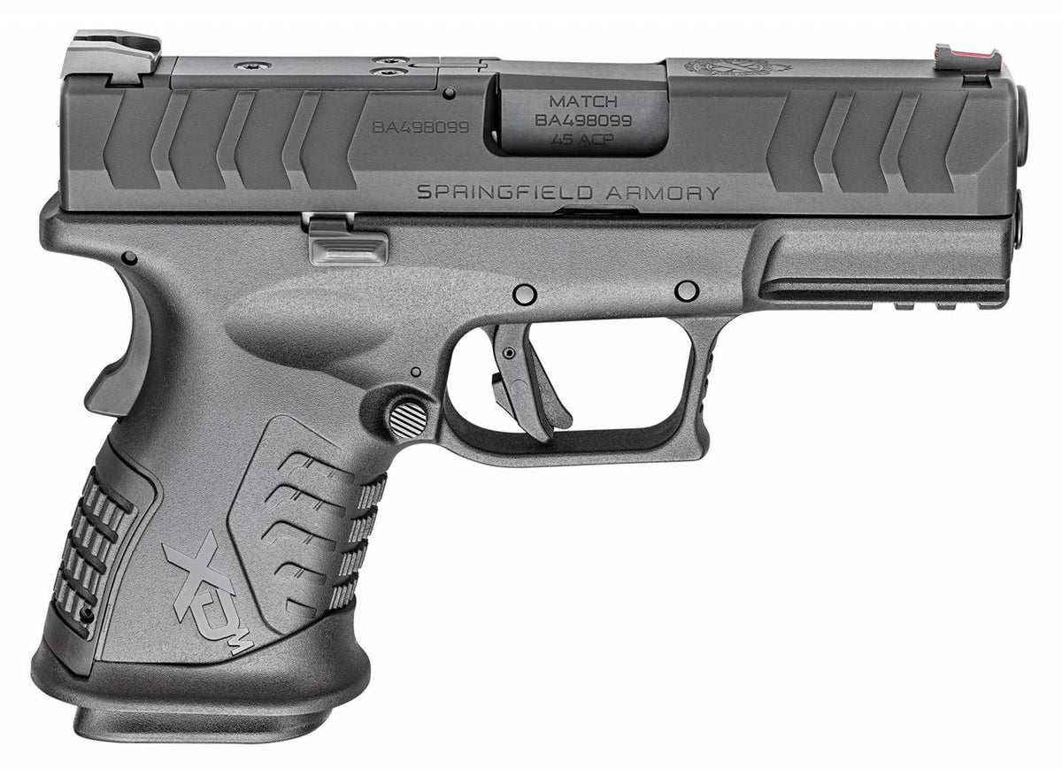Springfield Armory XDME93845CBHCOSP XD-M Elite Compact OSP 45 ACP 3.80 10+1 Black Melonite Steel Barrel/Slide with Optic Cut Black Polymer Frame Fiber Optic Sight Includes 2 Mags Right Hand