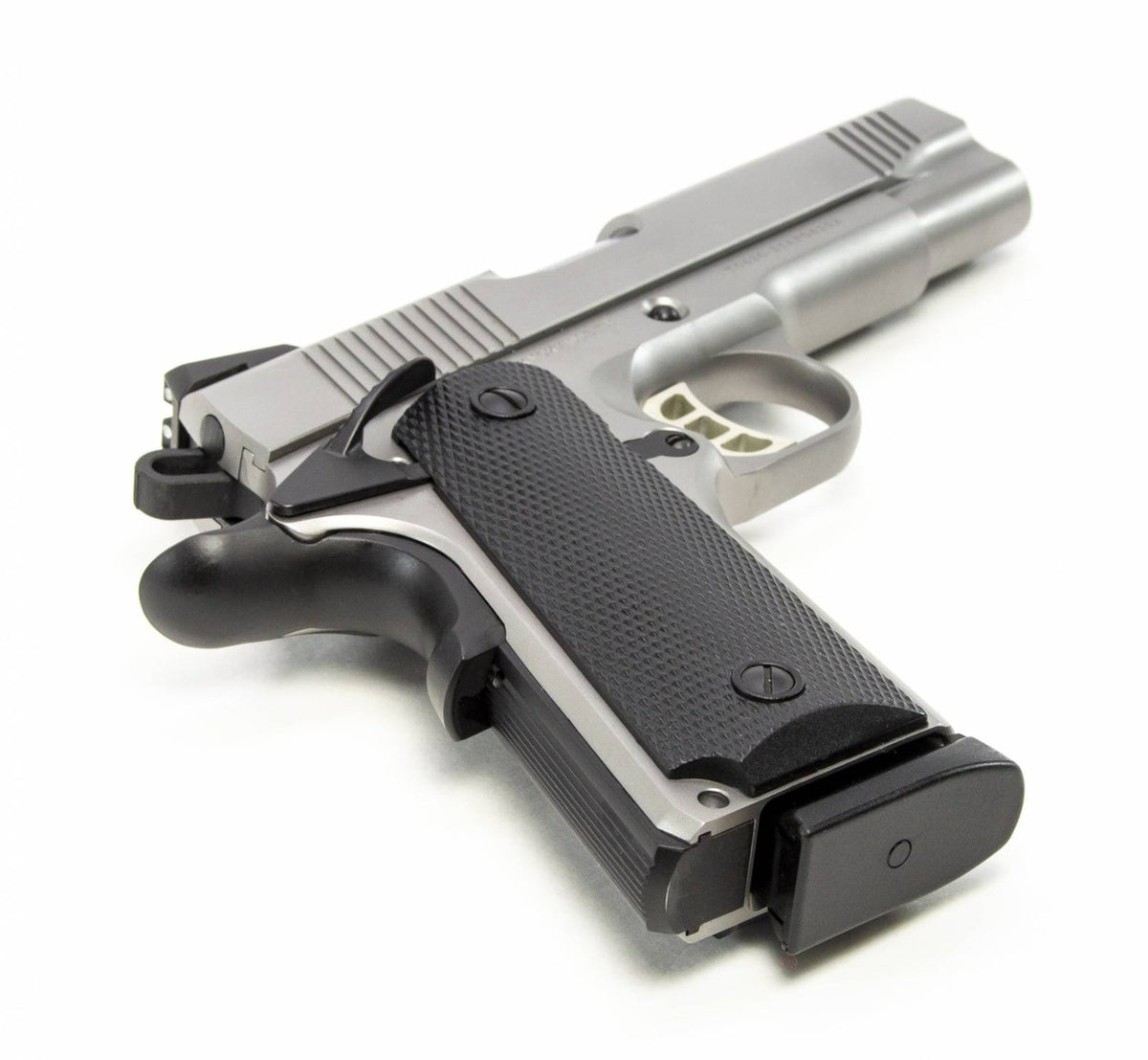 SDS Imports 1911, 45 ACP Carry 4.25 8+1 Stainless Steel Black Polymer Grip