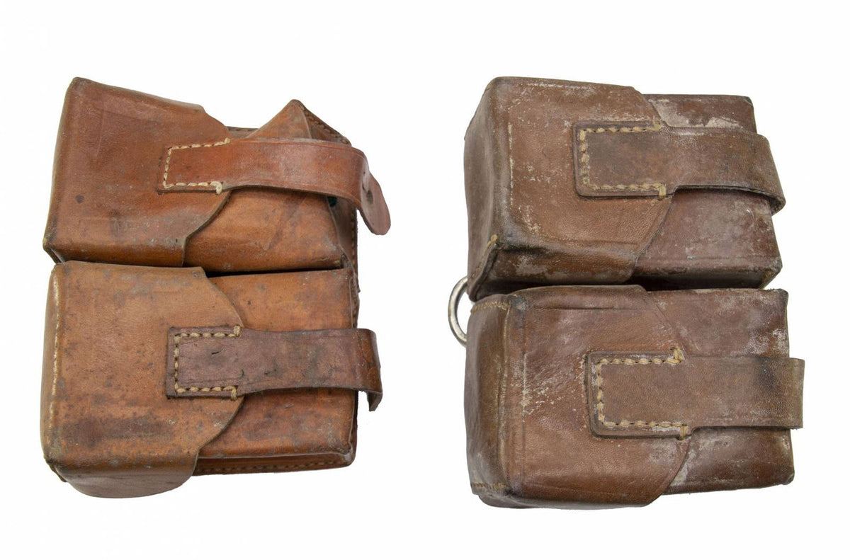 SERBIAN 2-PC LEATHER MAUSER CARTRIDGE POUCH
