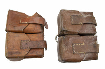 SERBIAN 2-PC LEATHER MAUSER CARTRIDGE POUCH