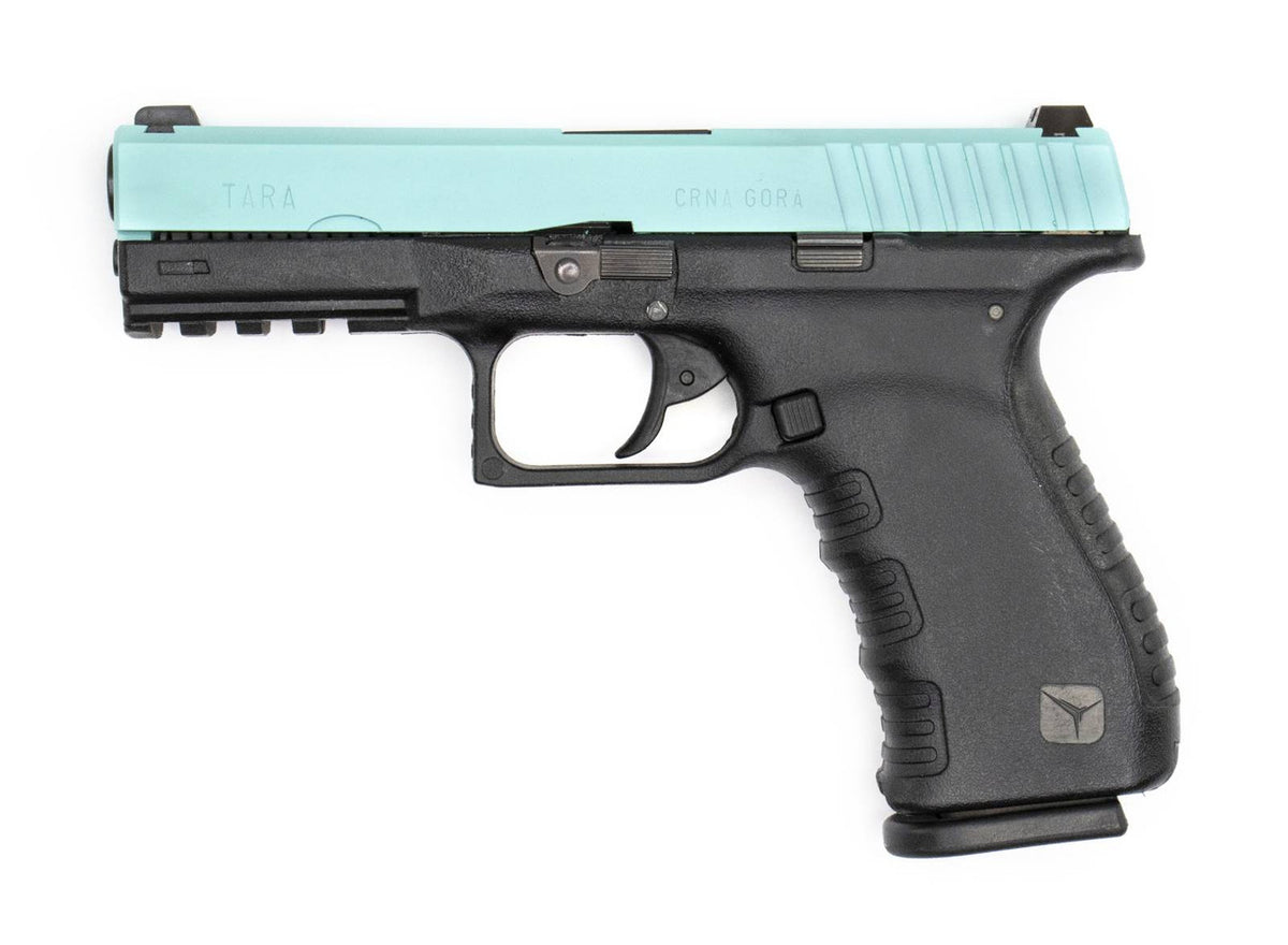 Used TARA TM-9 9mm, 4.5 Barrel - Black/Robin's Egg Blue