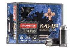 Norma Shooting MHP 175GR 45 ACP Ammo - 20rd Box