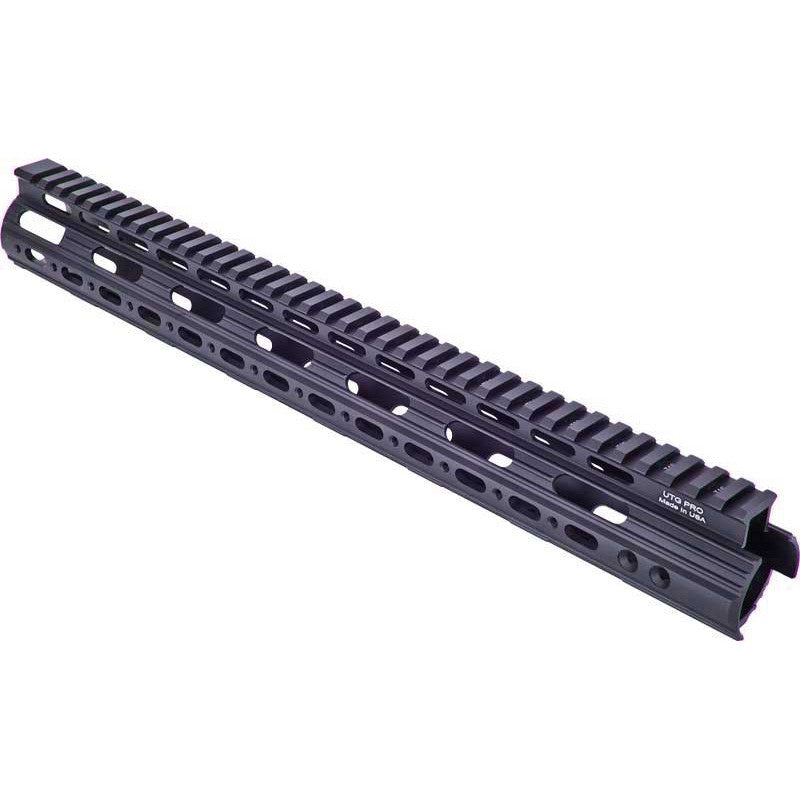 UTG Pro MTU019SS Pro Slim Rail KeyMod AR-15 Black Hardcoat Anodized Aluminum 15 Picatinny