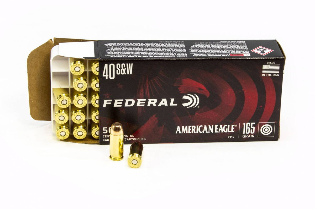 Federal AE40R3 American Eagle  40 S&W 165 gr Full Metal Jacket (FMJ) 50 Bx/ 20 Cs