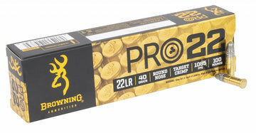 Browning Ammo B194122101 Pro22 Subsonic Velocity 22 LR 40 gr Lead Round Nose (LRN) 100 Bx/ 20 Cs