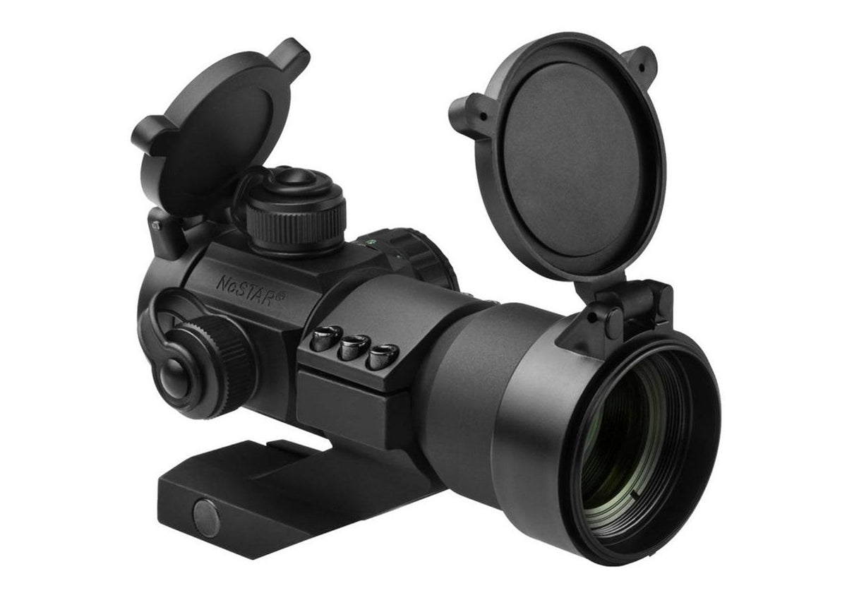 NcStar Tube Reflex Optic Black Anodized 1x35mm 30mm Tube 3 MOA Illuminated Red/Green/Blue Dot Reticle Â