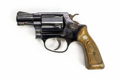 S&W 37 38 SPECIAL 2 BARREL REVOLVER AIRWEIGHT WOOD GRIPS-USED6151