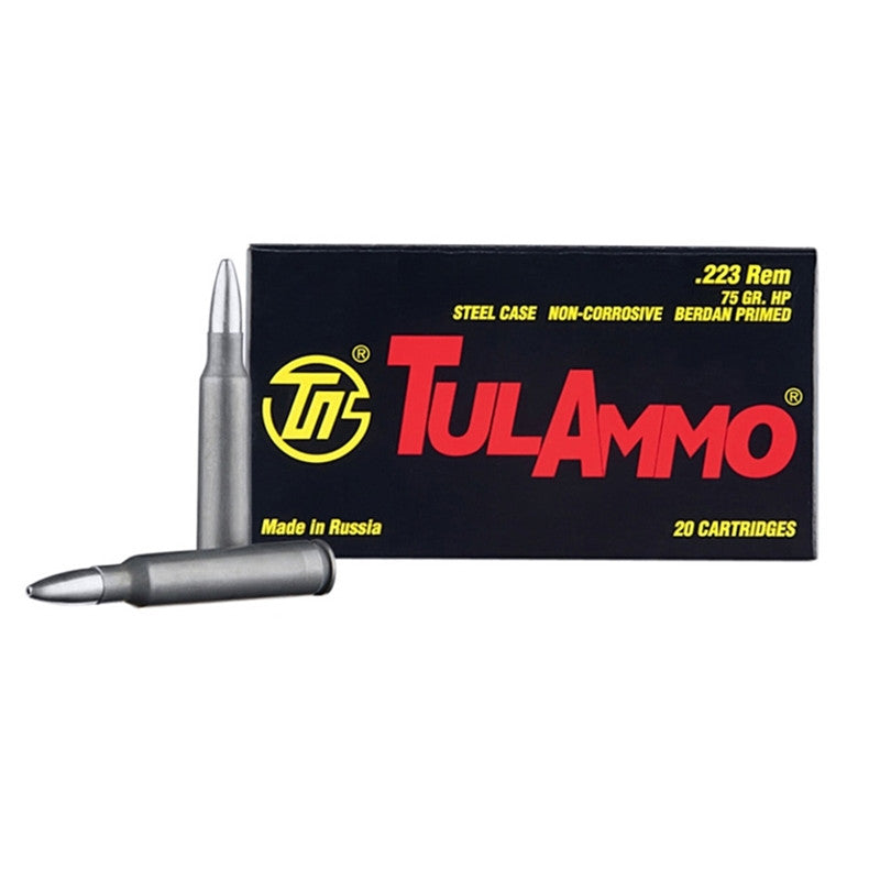 TulAmmo .223 HP 75GR Russian Mfg. Ammo 1000rds