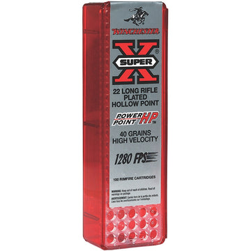 Winchester Ammo X22LRPP1 Super-X  22 LR 40 gr Power-Point (PP) 100 Bx/ 20 Cs