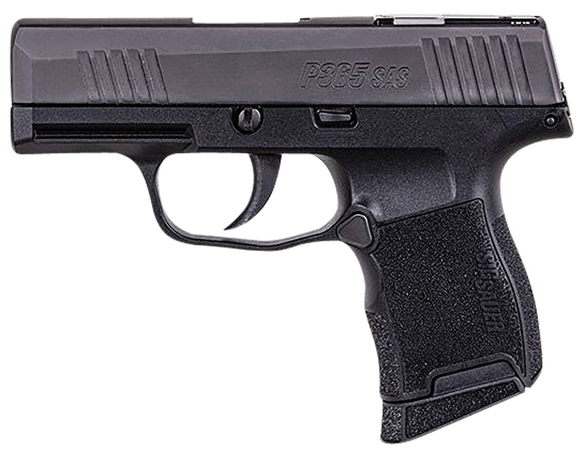 Sig Sauer 3659SAS P365 SAS 9mm Luger 3.10 10+1 Black Steel, Black Polymer Grip