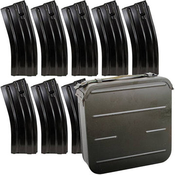 Combo of (8)  AR15/16 30rd Korean Mags and (1) Goryunov Can