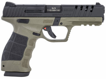 Sar USA SAR9XRDODBL SAR9X 9mm Luger 4.40 17+1, 19+1 (2) OD Green Cerakote Polymer Frame Black Cerakote Steel Slide Black Interchangeable Backstrap Grip