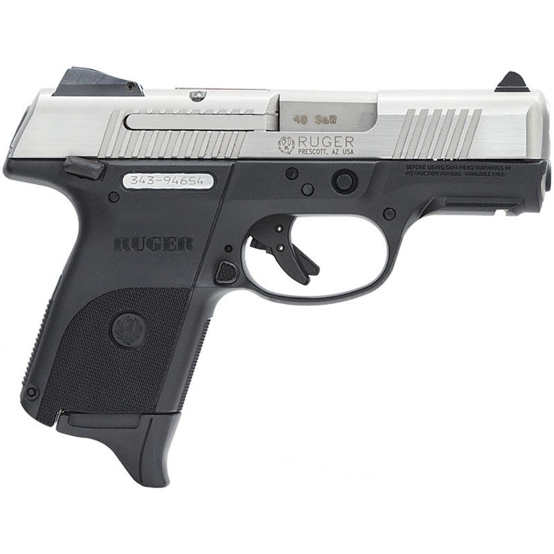 Ruger 3476 SR40C Compact 40 S&W DA 3.50 15+1 Black Polymer Grip Stainless Steel Slide
