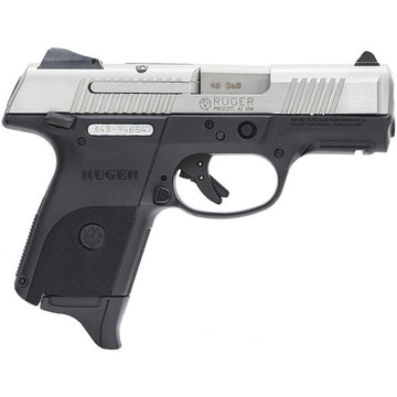 Ruger 3476 SR40C Compact 40 S&W DA 3.50 15+1 Black Polymer Grip Stainless Steel Slide