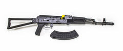 RAK47-P-SF  American made, classical AK47 rifle, with black polymer hand guards, and side folding butt stock