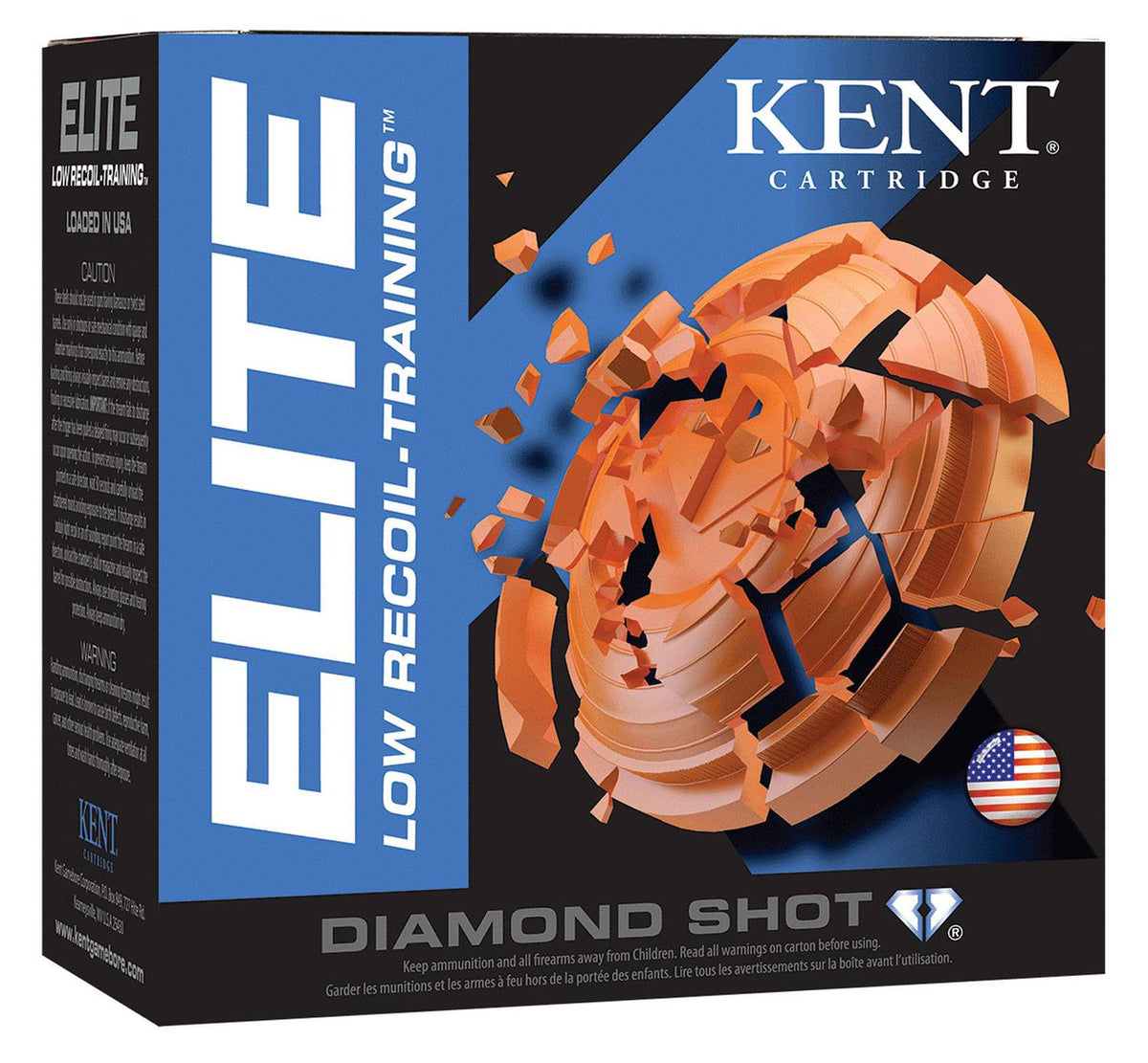 Kent Cartridge E12L248 Elite Low Recoil/Training 12 Gauge 2.75 7/8 oz 8 Shot 25 Bx/ 10 Cs