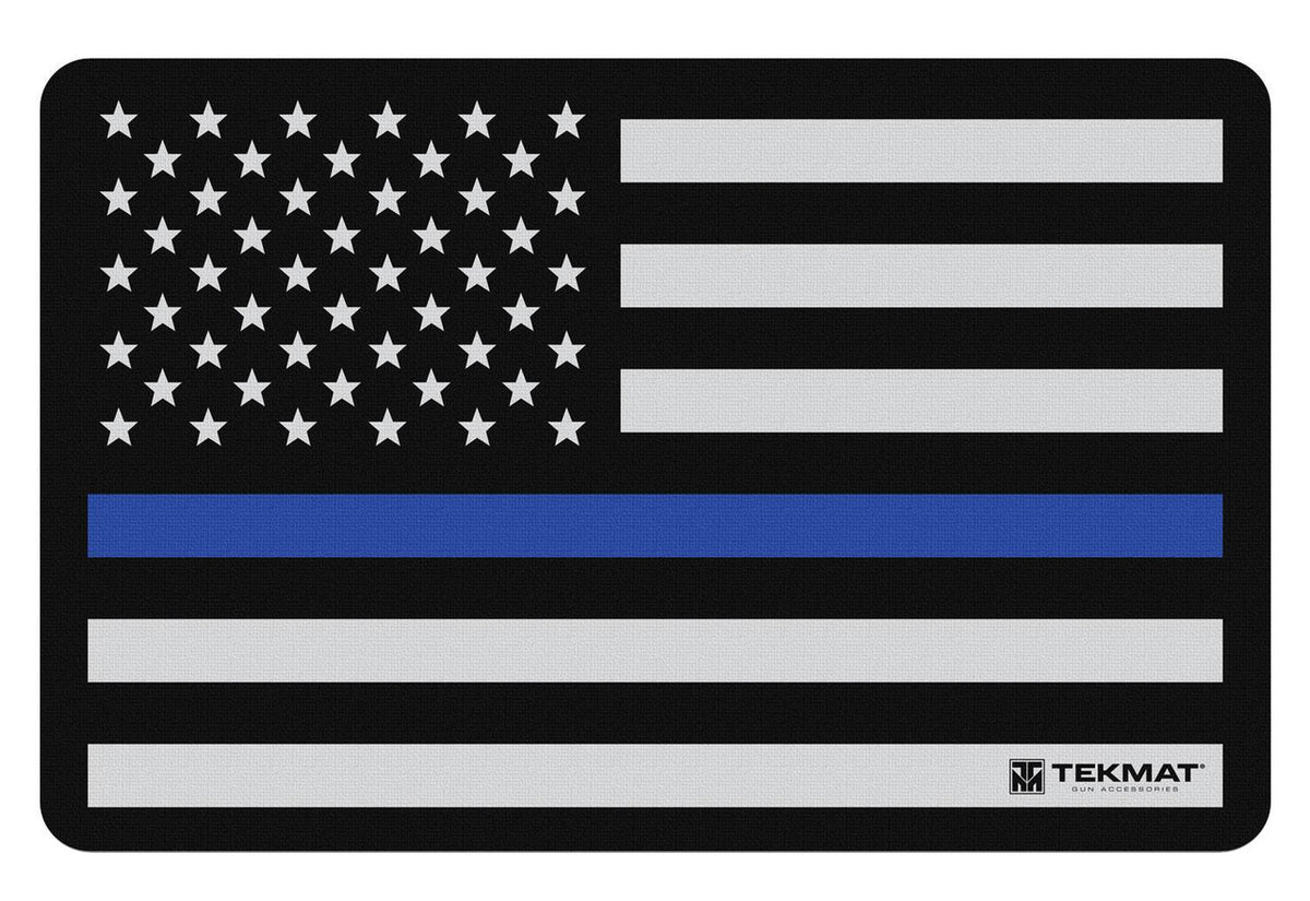 TekMat TEKR17POLICE Original Cleaning Mat Police Support Blue Line Flag 11 x 17