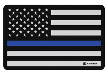TekMat TEKR17POLICE Original Cleaning Mat Police Support Blue Line Flag 11 x 17