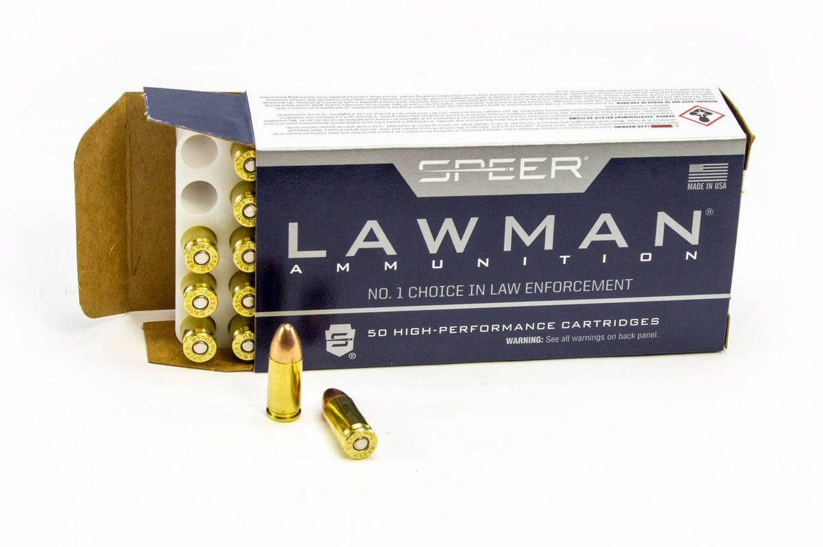 Speer Ammo 53650 Lawman  9mm Luger 115 gr Total Metal Jacket (TMJ) 50 Bx/ 20 Cs