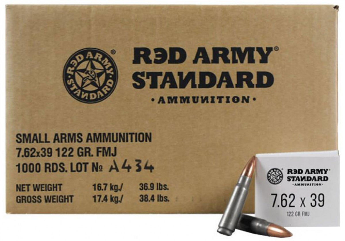 Red Army Standard 7.62x39mm 122 gr Full Metal Jacket 1000rd Case