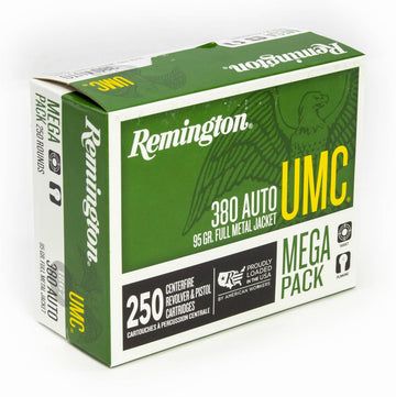 Remington Ammunition L380APA UMC  380 ACP 95 gr Full Metal Jacket (FMJ) 250 Bx/ 4 Cs (Mega Pack)