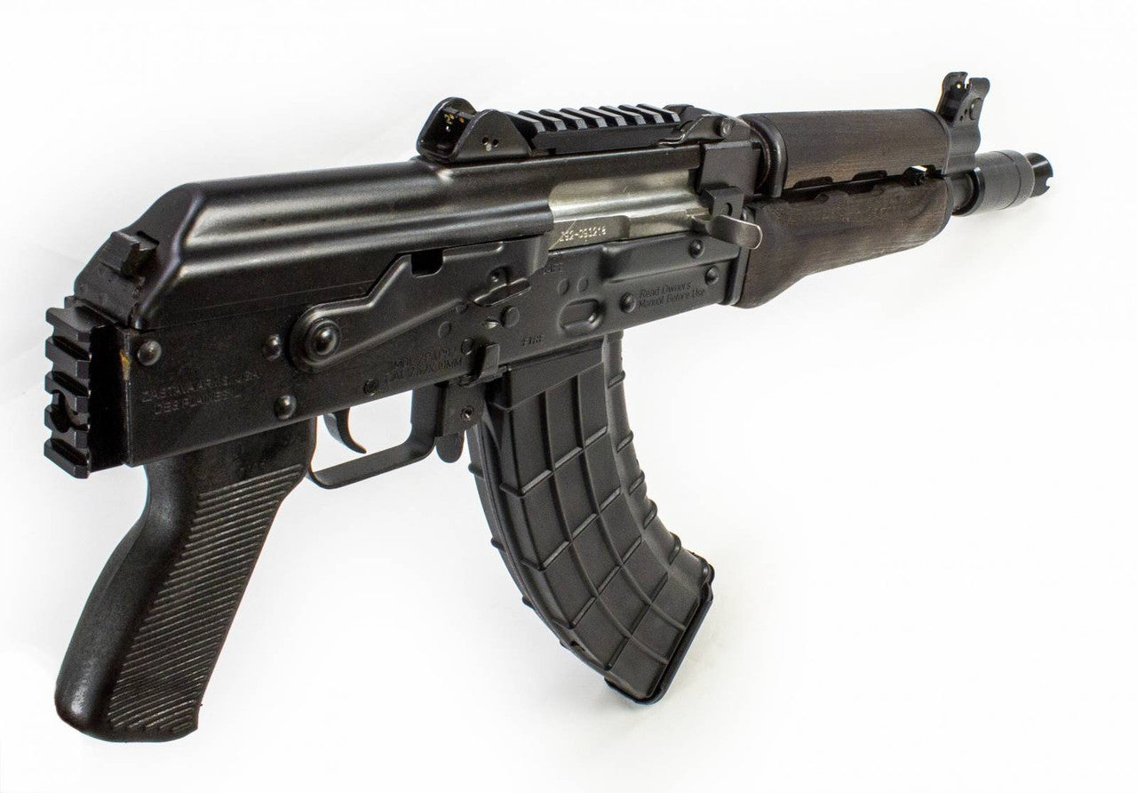 Zastava AK47 Pistol ZPAP92 7.62x39 with Top and Rear Rail, Wooden