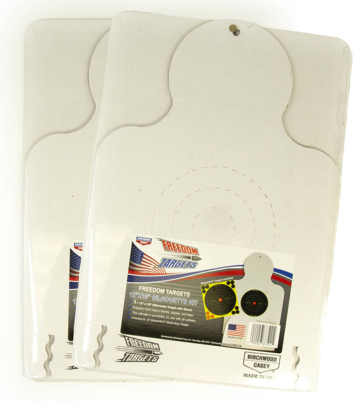 2 PACK of Birchwood Casey Freedom Targets Silhouette Stand Cardboard Target 12 x 18