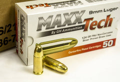 Maxxtech PTGB912B 9mm Brass 124 GR Full Metal Jacket 1000rd Case