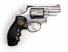 S&W 66-2 357 MAG 2.5 BARREL STAINLESS STEEL WOOD CHECKERED GRIPS DAMAGED SIGHT-USED