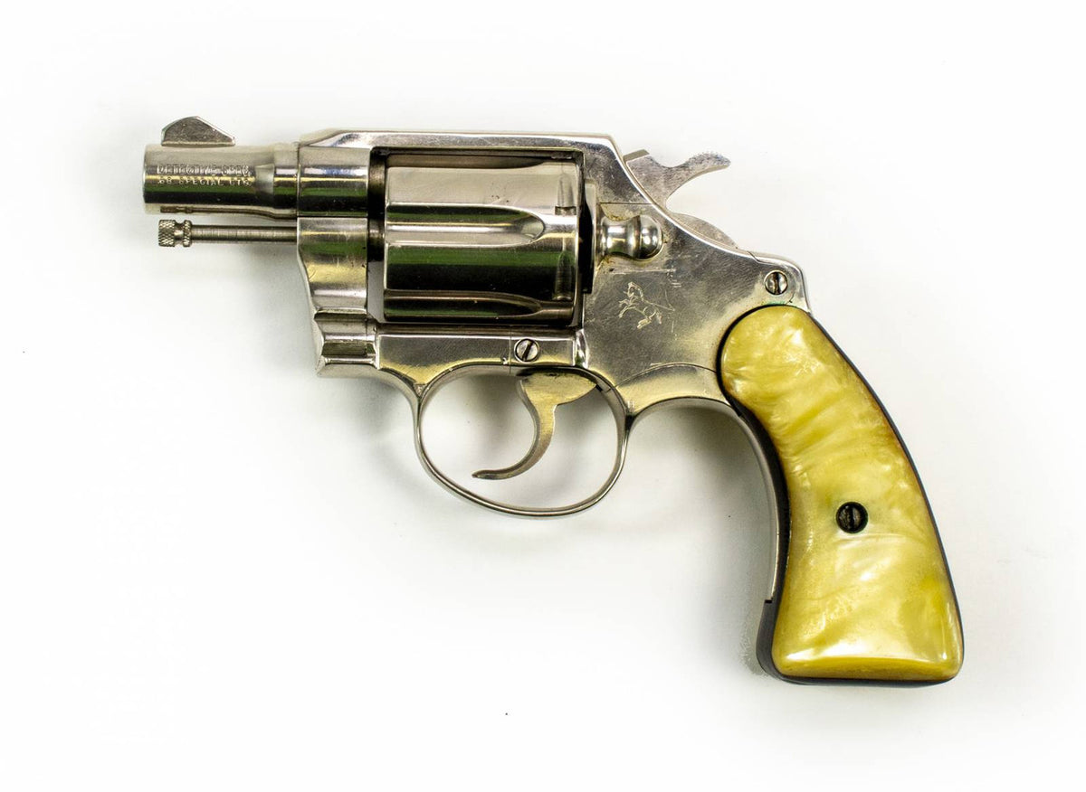 COLT DETECTIVE SPECIAL REVOLVER 2nd ISSUE 38 SPECIAL 2 BARREL FIXED SIGHTS - NICKEL3628