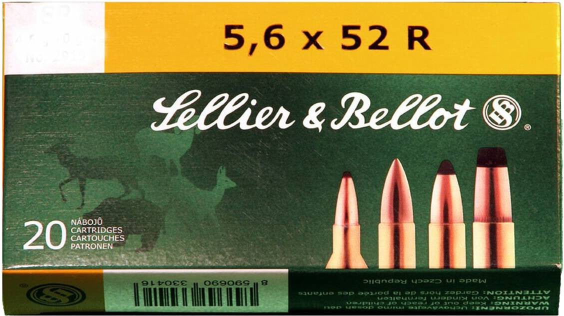 Sellier & Bellot SB5652RB Rifle  5.6mmx52R 70 gr Full Metal Jacket (FMJ) 20 Bx/ 25 Cs