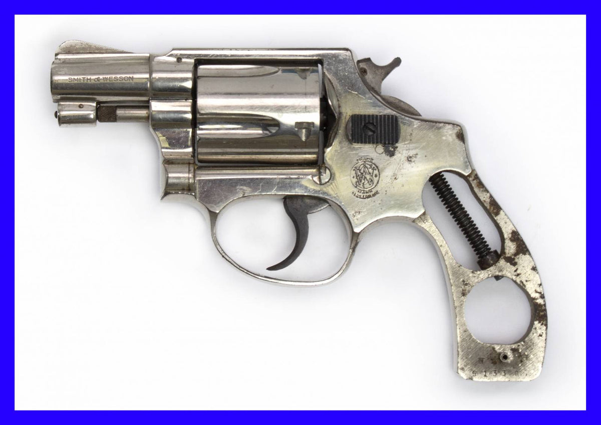 S&W 36 .38SPL 2" BARREL FIXED SIGHT, NICKEL, SQUARE BUTT