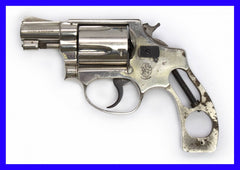S&W 36 .38SPL 2" BARREL FIXED SIGHT, NICKEL, SQUARE BUTT