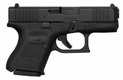 Glock G26 Gen5 Sub-Compact 9mm Luger 3.43" Barrel, 10+1 Black nDLC Steel w/Front Serrations Slide Black Rough Texture Interchangeable Backstraps Grip Fixed Sights